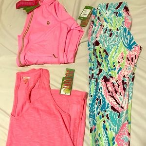 Lily Pulitzer Zip-Up, Tank & Cropped Yoga Pants